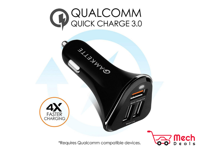 PowerPro Dual Port 6Amp QC Car Charger + Type C Cable – Amkette